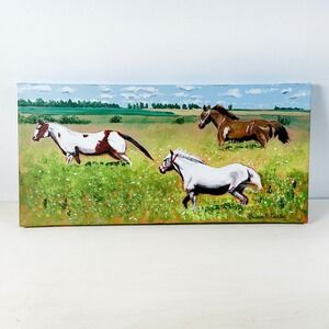 Original Horse Painting‎ Laura E Carter Art Canvas Wall Decor Farmhouse Decor